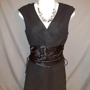 Spiegel Black Silk Midi-Dress * Semi-Formal, Cocktail * Sz 8 * Vintage Y2K 90's